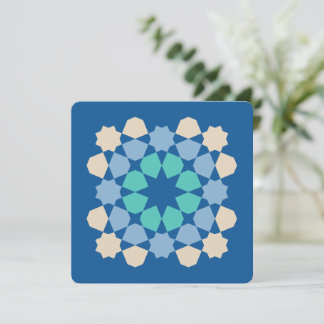 Turquoise Tranquiliteitstegel (aanpasbaar) Notitiekaartje