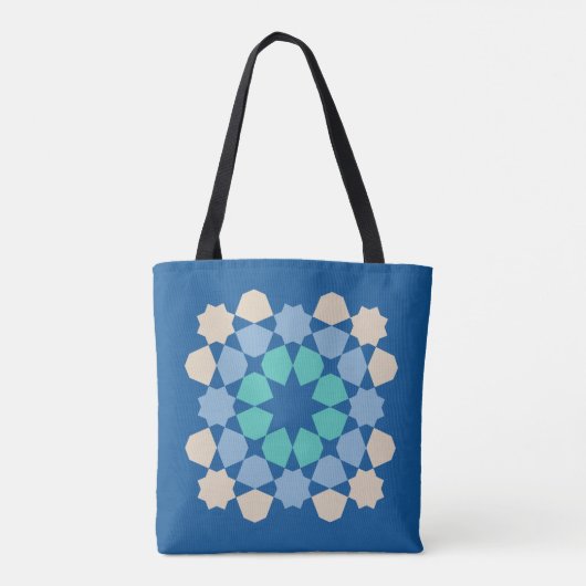 Turquoise TranquiliteitsTegel Tote Bag (Achterkant)