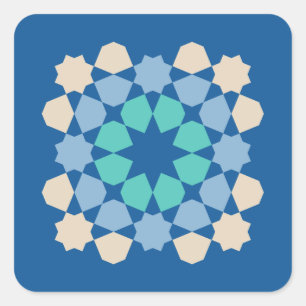 Turquoise TranquiliteitsTegel Vierkante Sticker