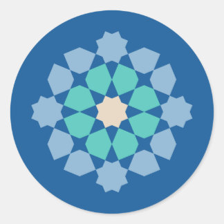 Turquoise Tranquility Medalion Ronde Sticker