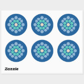 Turquoise Tranquility Medalion Ronde Sticker (Vel)