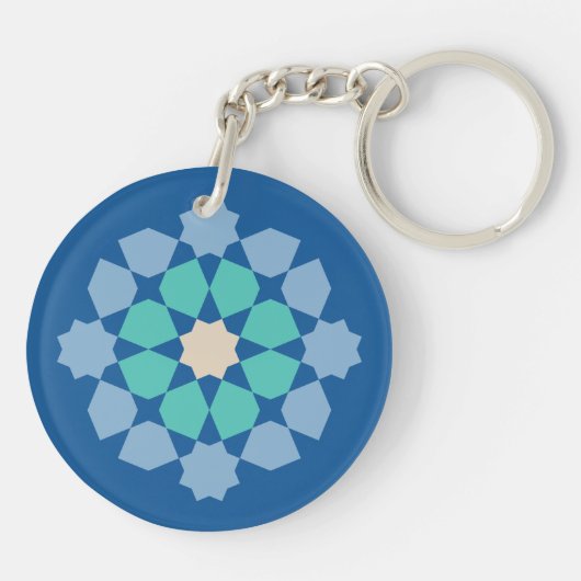 Turquoise Tranquility Medalion Sleutelhanger (Achterkant)