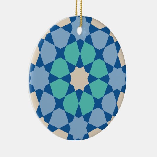 Turquoise Tranquility Pattern Keramisch Ornament (Rechts)