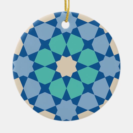 Turquoise Tranquility Pattern Keramisch Ornament (Voorkant)