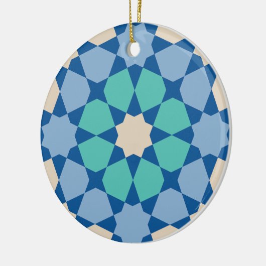 Turquoise Tranquility Pattern Keramisch Ornament (Links)