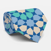 Turquoise Tranquility Pattern Stropdas (Opgerold)