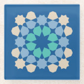 Turquoise Tranquility-tegel Glazen Onderzetter (Voorkant)