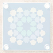 Turquoise Tranquility-tegel Glazen Onderzetter (Achterkant)