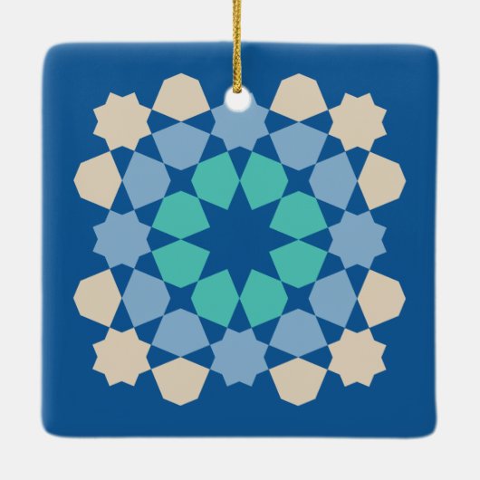 Turquoise Tranquility Tile Keramisch Ornament (Achterkant)