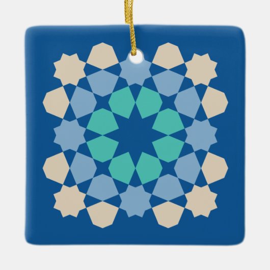 Turquoise Tranquility Tile Keramisch Ornament (Voorkant)