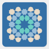 Turquoise Tranquility Tile Vierkante Sticker (Voorkant)