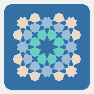 Turquoise Tranquility Tile Vierkante Sticker