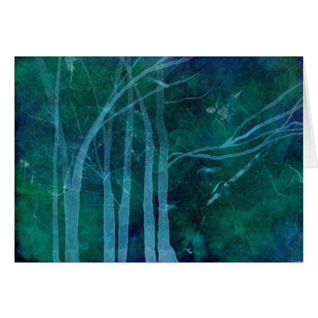 Turquoise Trees -    Blank Card - (Voorkant Horizontaal)