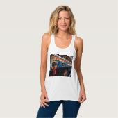 Turquoise trein, op de sporen tanktop (Volledige Voorkant)