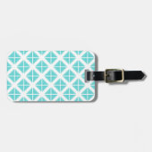 Turquoise Trendy Triangle Pattern Bagagelabel (Voorkant horizontaal)