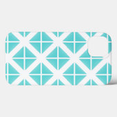 Turquoise Trendy Triangle Pattern Case-Mate iPhone Case (Achterkant (horizontaal))