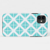 Turquoise Trendy Triangle Pattern Case-Mate iPhone Case (Achterkant (horizontaal))