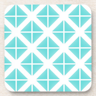 Turquoise Trendy Triangle Pattern Drankjes Onderzetter