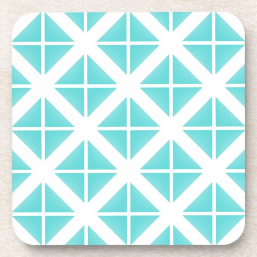Turquoise Trendy Triangle Pattern Drankjes Onderzetter (Voorkant)