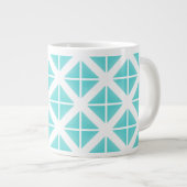 Turquoise Trendy Triangle Pattern Grote Koffiekop (Voorkant rechts)