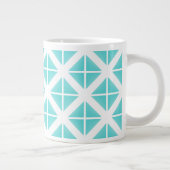 Turquoise Trendy Triangle Pattern Grote Koffiekop (Rechts)