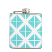 Turquoise Trendy Triangle Pattern Heupfles (Voorkant)