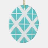 Turquoise Trendy Triangle Pattern Keramisch Ornament (Rechts)