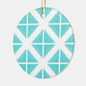 Turquoise Trendy Triangle Pattern Keramisch Ornament (Links)