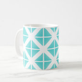 Turquoise Trendy Triangle Pattern Koffiemok (Voorkant links)