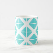 Turquoise Trendy Triangle Pattern Koffiemok (Center)