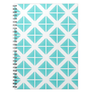 Turquoise Trendy Triangle Pattern Notitieboek
