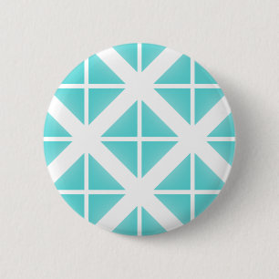 Turquoise Trendy Triangle Pattern Ronde Button 5,7 Cm