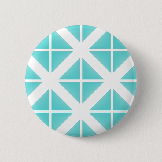 Turquoise Trendy Triangle Pattern Ronde Button 5,7 Cm (Voorkant)