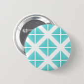 Turquoise Trendy Triangle Pattern Ronde Button 5,7 Cm (Voorkant /achterkant)