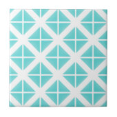 Turquoise Trendy Triangle Pattern Tegeltje (Voorkant)