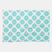 Turquoise Trendy Triangle Pattern Theedoek (Horizontaal)
