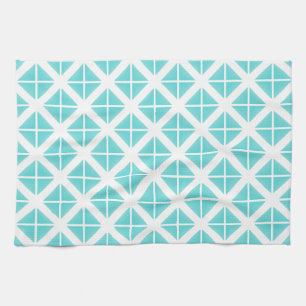 Turquoise Trendy Triangle Pattern Theedoek