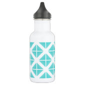 Turquoise Trendy Triangle Pattern Waterfles (Links)