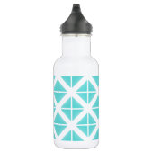 Turquoise Trendy Triangle Pattern Waterfles (Rechts)