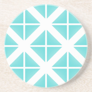 Turquoise Trendy Triangle Pattern Zandsteen Onderzetter