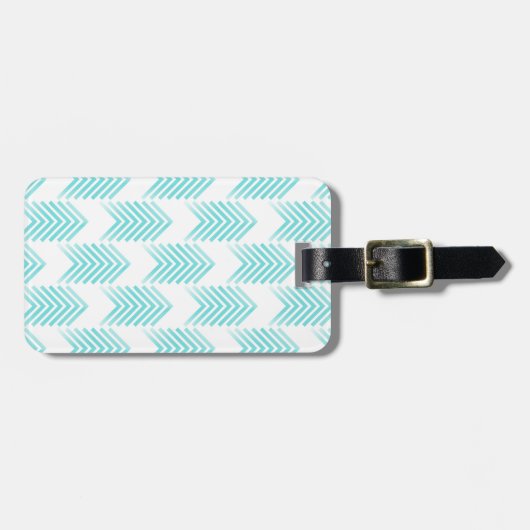 Turquoise Tribal Arrow Pattern Bagagelabel (Voorkant horizontaal)