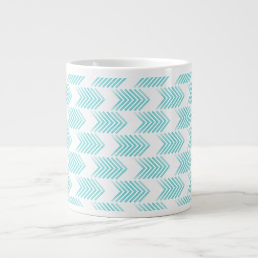 Turquoise Tribal Arrow Pattern Grote Koffiekop (Voorkant)
