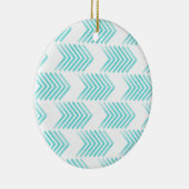 Turquoise Tribal Arrow Pattern Keramisch Ornament (Rechts)