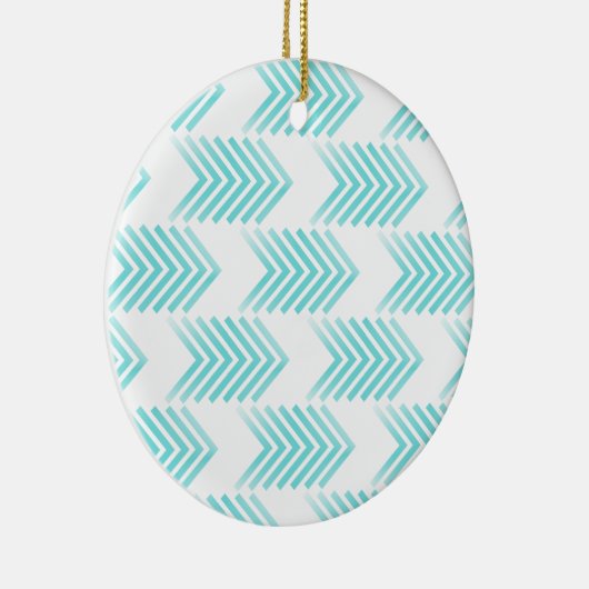 Turquoise Tribal Arrow Pattern Keramisch Ornament (Rechts)