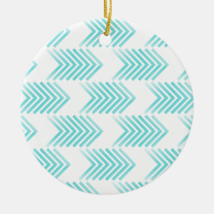 Turquoise Tribal Arrow Pattern Keramisch Ornament
