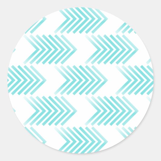 Turquoise Tribal Arrow Pattern Ronde Sticker (Voorkant)