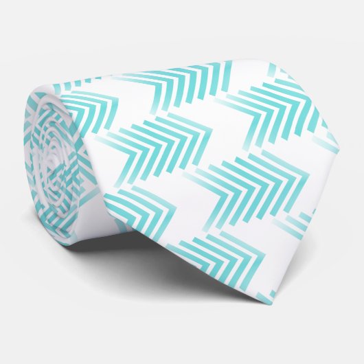 Turquoise Tribal Arrow Pattern Stropdas (Opgerold)