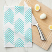 Turquoise Tribal Arrow Pattern Theedoek (Quarter Fold)