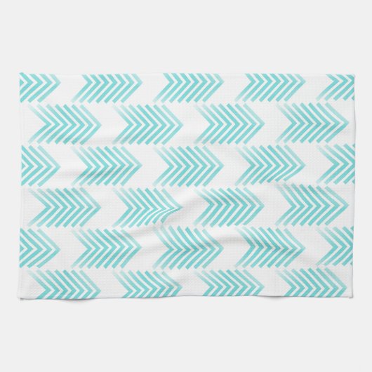 Turquoise Tribal Arrow Pattern Theedoek (Horizontaal)