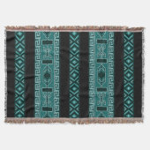 Turquoise Tribal Aztec Pattern Southwest Deken (Voorkant)